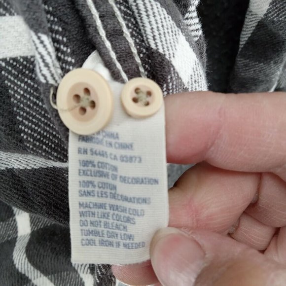 American Eagle Shirt‎ Mens Large Gray Check Plaid Heavyweight Cotton Classicore - Picture 4 of 9